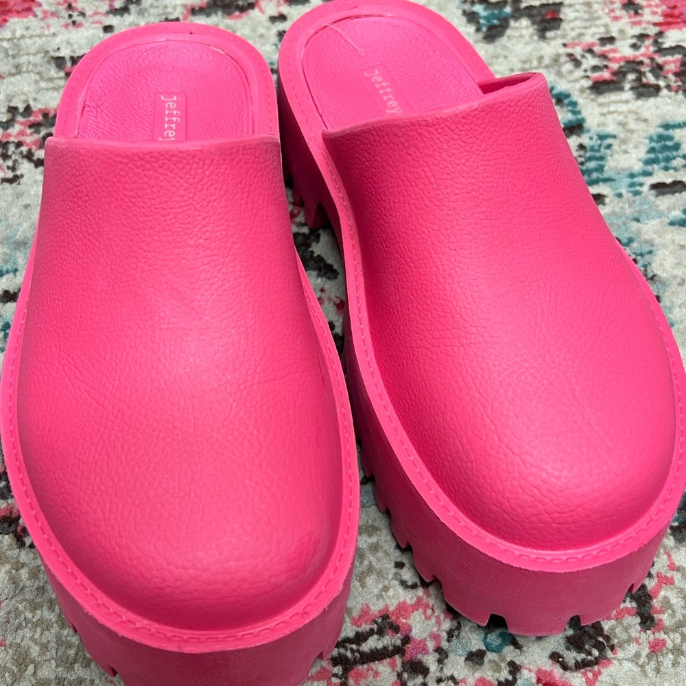 Jeffrey Campbell pink clogs